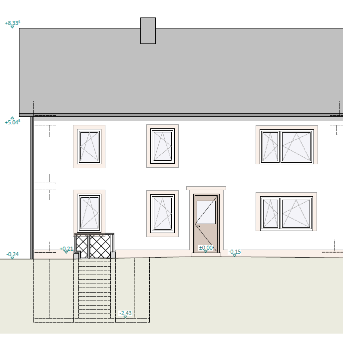 Ansicht Planzeichnung Gebäude LinoPlan Ansichten Gebäude